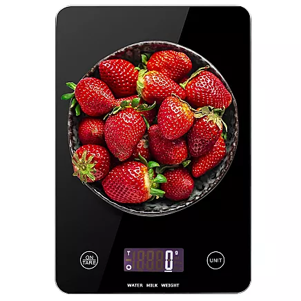 Elektroniskie Digitālie Virtuves Svari ar LCD displeju 5kg/1g, Melns
