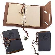 Ceļotāja piezīmju grāmata – retro dienasgrāmata, pelēka