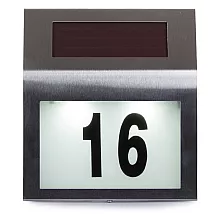 Illuminated house number solar led metal lamp