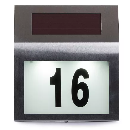 Illuminated house number solar led metal lamp