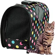 Transporta soma suņiem un kaķiem liela melna ar punktiņiem