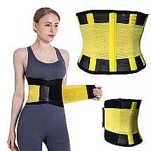 Novājēšanas neoprēna fitnesa josta Hot Corset, dzeltena, XL