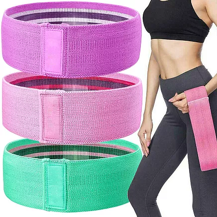 Set of 3 elastic bands for exercise