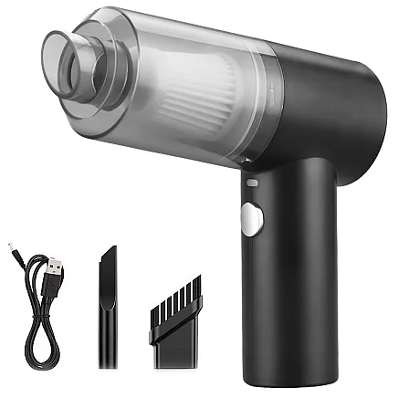Bezvada rokas automašīnas putekļsūcējs 120W bezmaisiņu USB LED lampa ar diviem uzgaļiem