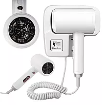 Sienas matu fēns viesnīcām un baseiniem 1200W, balts