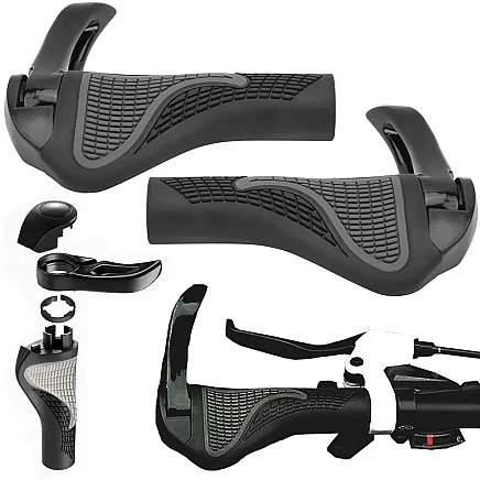 Gumijas Velosipēda Stūres Rokturi Uzlikņi Uzlikas Ar Ragu 2 gab.