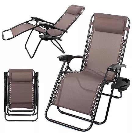 Garden lounger beach chair folding gravity zero