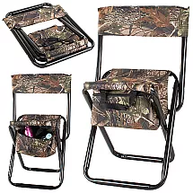 Makšķernieku krēsls ar atzveltni un termisko somu, zaļš/brūns