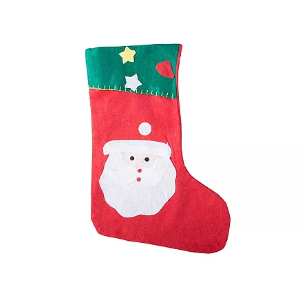 Liela Ziemassvētku zeķe dāvanām un saldumiem, 40 cm, sarkana