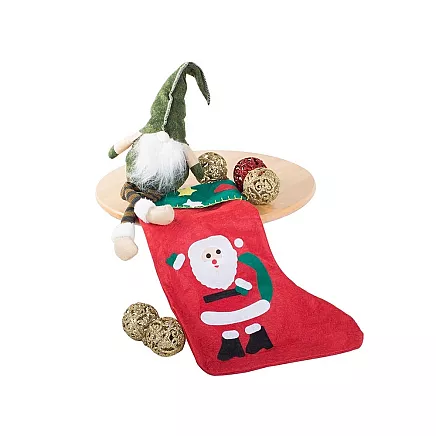 Liela Ziemassvētku zeķe dāvanām un saldumiem, 40 cm, sarkana