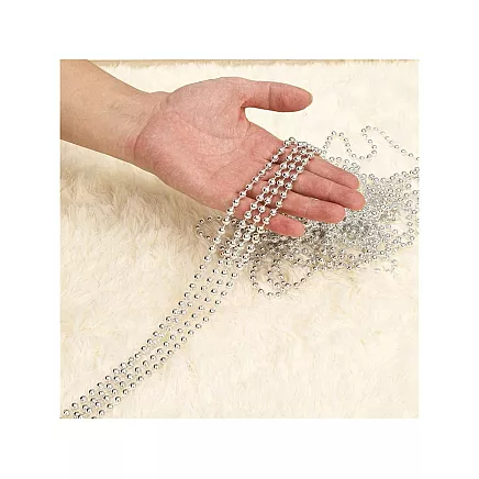 Ziemassvētku Eglīšu Rotājums, Virtene, Sudraba Ķēde, Krelles, 5 m