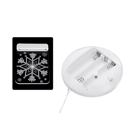 3D Stikla LED Ziemassvētku Logu Rotājums, Sniegpārsla