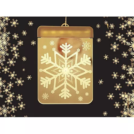 3D Stikla LED Ziemassvētku Logu Rotājums, Sniegpārsla