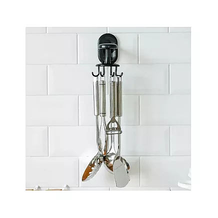 Kitchen hanger rotary utensil holder hook