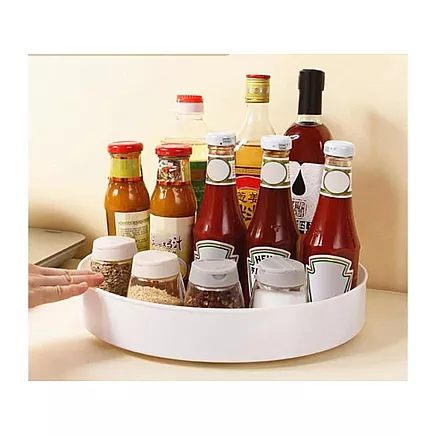 Rotating kitchen organiser spice bowl