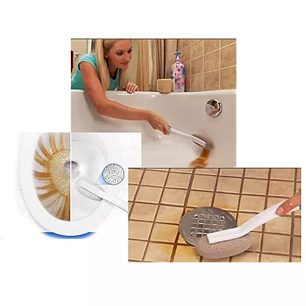 Pumice brush for bathroom cleaning