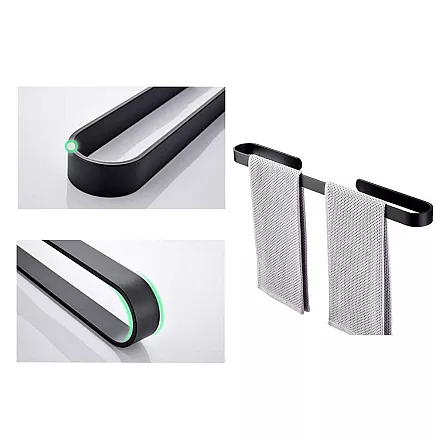 Vannas istabas metāla dvieļu pakaramais, turētājs, Melns