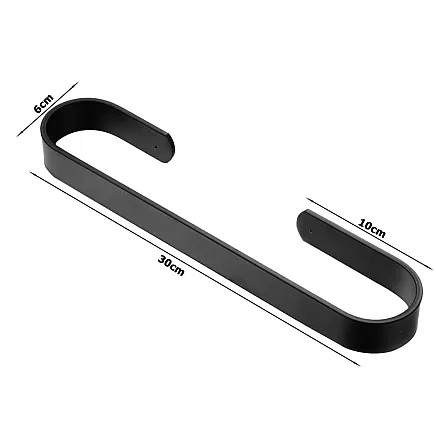 Vannas istabas metāla dvieļu pakaramais, turētājs, Melns