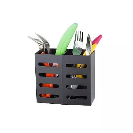 Wall-mounted cutlery organiser drainer