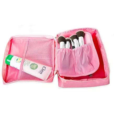 Make-up bag travel organiser pink