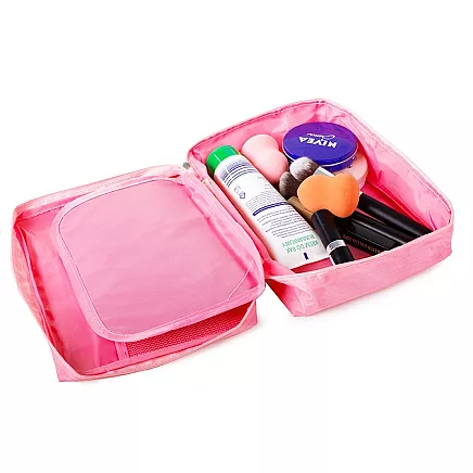 Make-up bag travel organiser pink