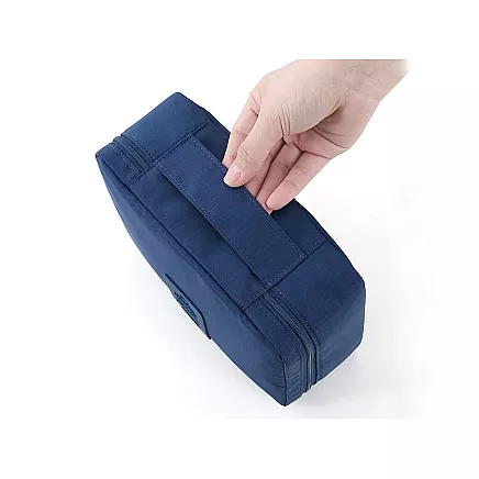 Make-up bag travel organiser navy blue