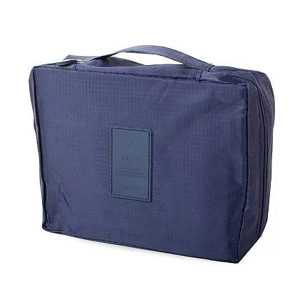 Make-up bag travel organiser navy blue