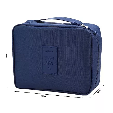 Make-up bag travel organiser navy blue