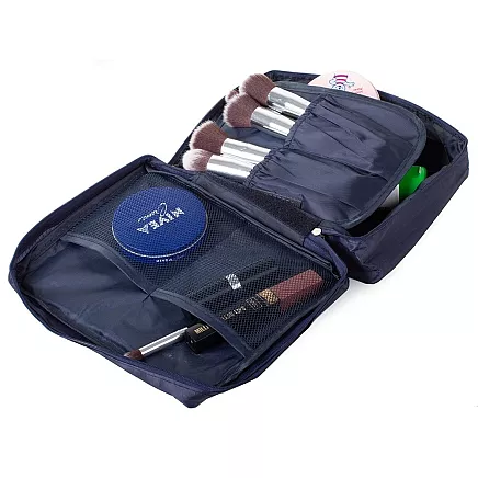 Make-up bag travel organiser navy blue