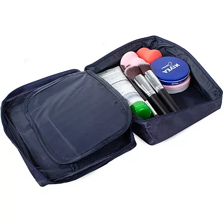 Make-up bag travel organiser navy blue