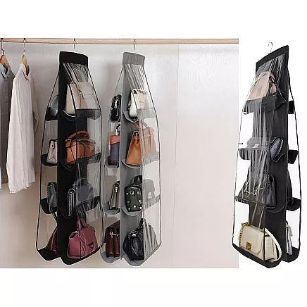 Piekaramais organaizers rokassomiņām skapim, melns