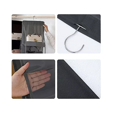 Piekaramais organaizers rokassomiņām skapim, melns