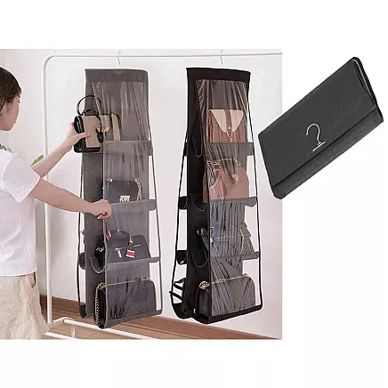 Wardrobe organiser for handbags hanger