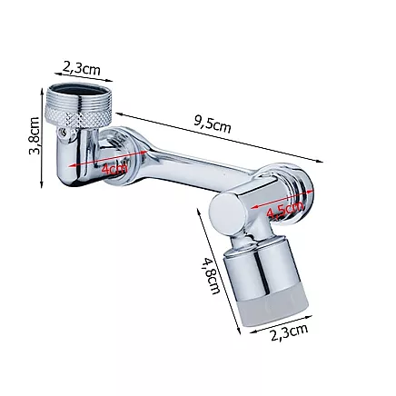 Jaucējkrāna pagarinājums ar perlatoru, hromēts, 1080°
