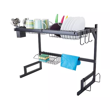 Dish drainer over sink cutlery loft