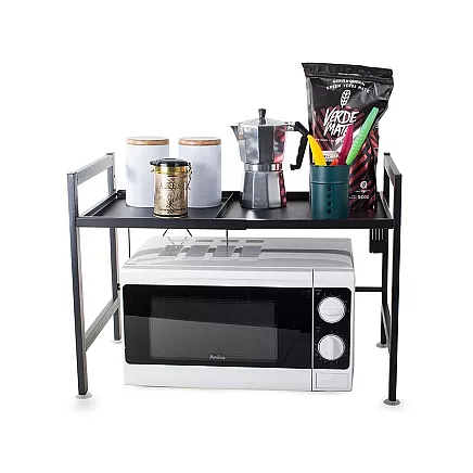 Microwave oven rack adjustable kitchen shelf