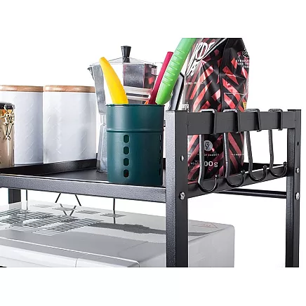 Microwave oven rack adjustable kitchen shelf