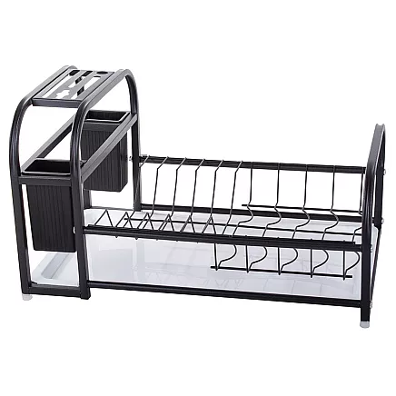 Trauku žāvētājs ar paplāti Loft, melns
