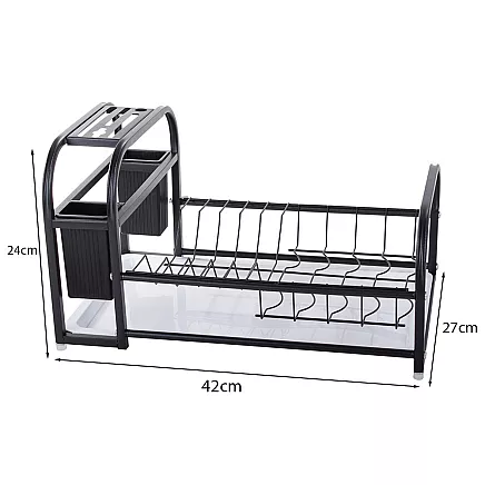 Trauku žāvētājs ar paplāti Loft, melns