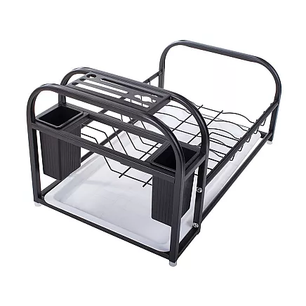 Trauku žāvētājs ar paplāti Loft, melns
