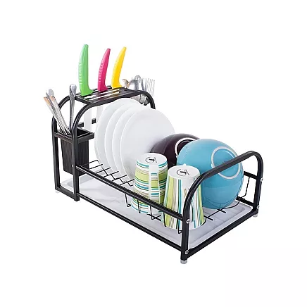 Trauku žāvētājs ar paplāti Loft, melns