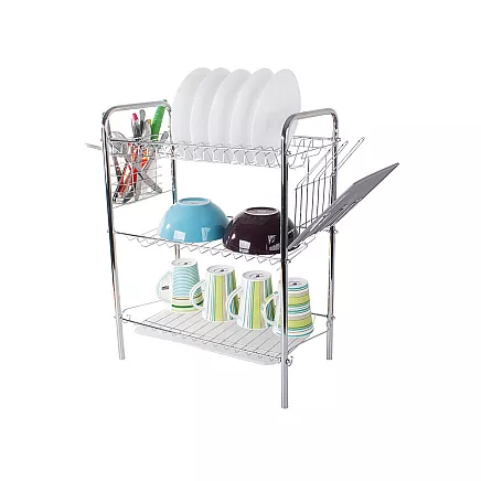 Three-tier drying rack kitchen drainer