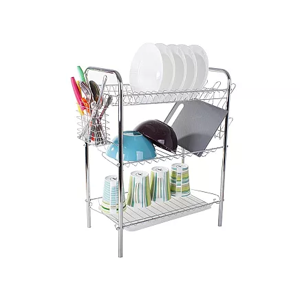 Three-tier drying rack kitchen drainer