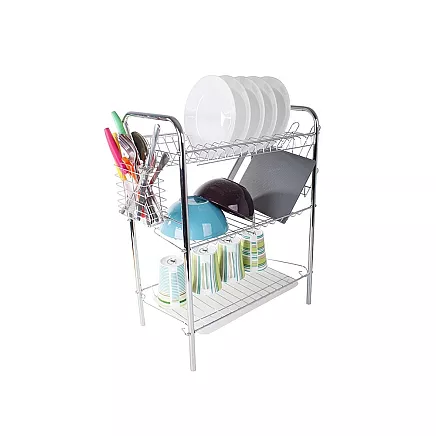 Three-tier drying rack kitchen drainer