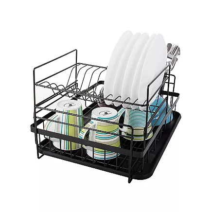 Double-deck drainer with tray