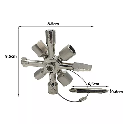 Universāla atslēga elektrības skapjiem 10 vienā