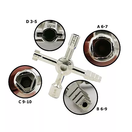 Universāla atslēga elektrības skapjiem 10 vienā