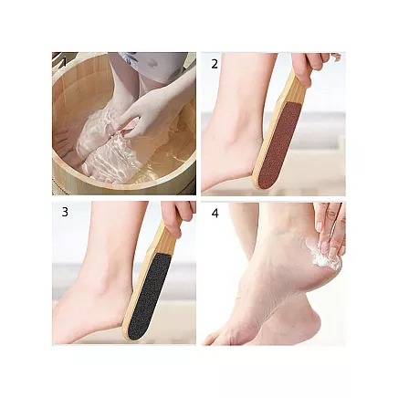 Divpusēja Koka Pēdu Vīle Skrubis Pedikīra Rīks