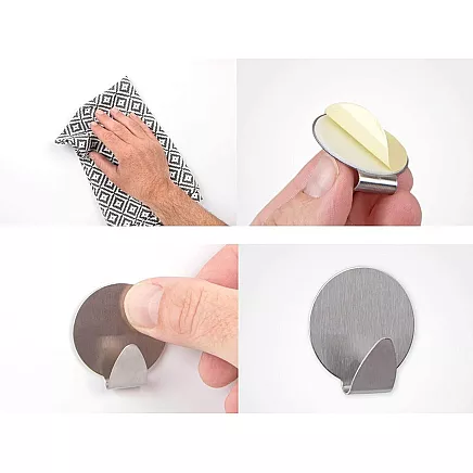 Steel self-adhesive hooks 4 pcs