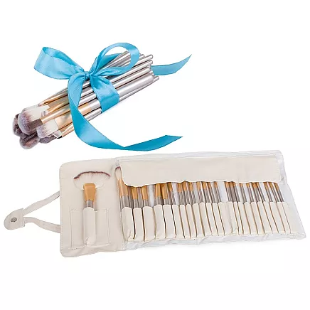 24 profesionāls grima otu komplekts ar futlāri, sudrabs